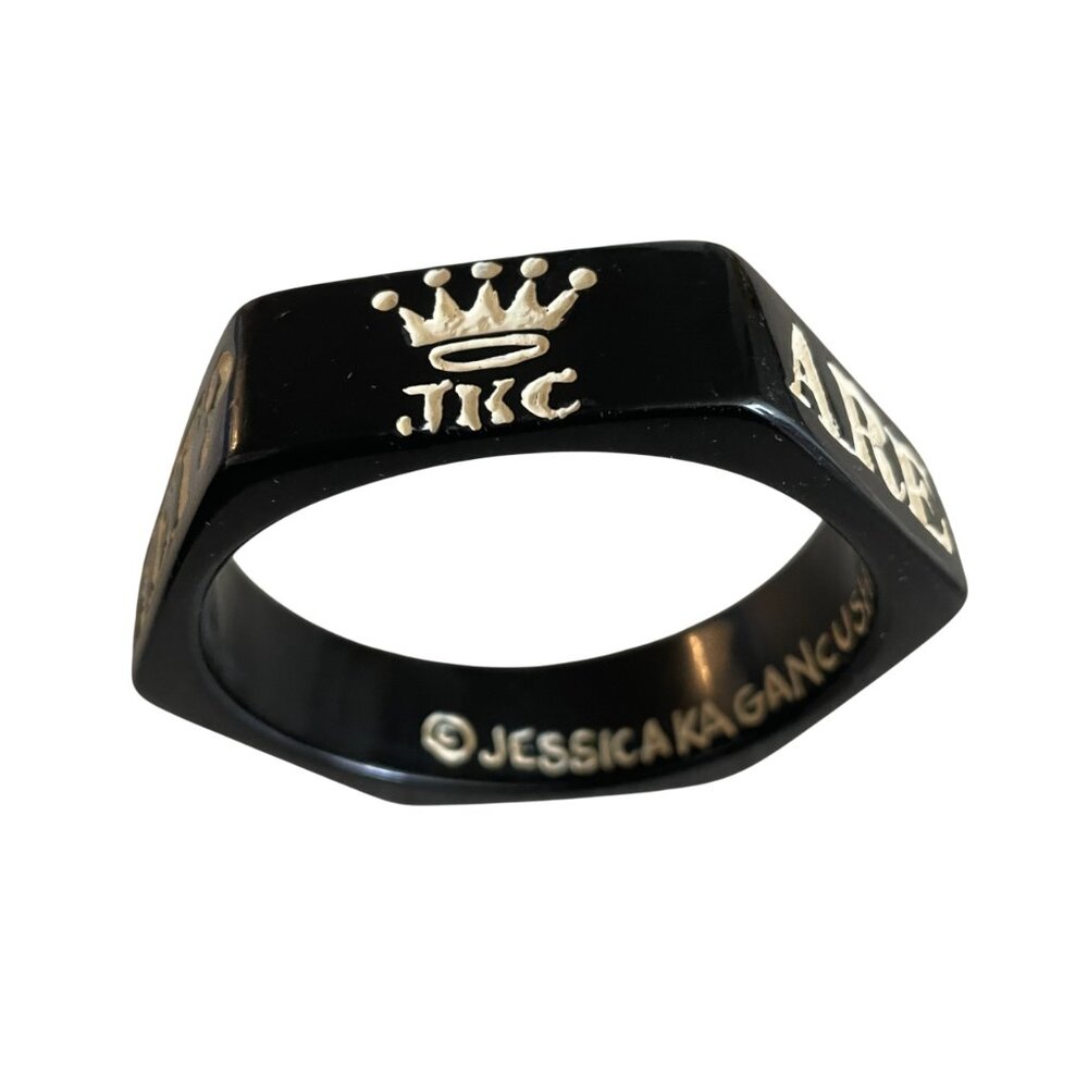 Jessica Kagan Cushman Original Scrimshaw Bracelet ARE WE HAVING FUN YET?